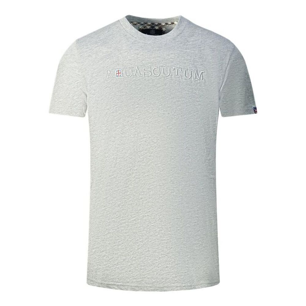 Aquascutum Mens Embossed Logo T-Shirt / Gray